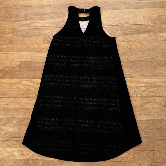 Alya black lace halter a-line cocktail formal mini dress size medium M b9 - Picture 4 of 4